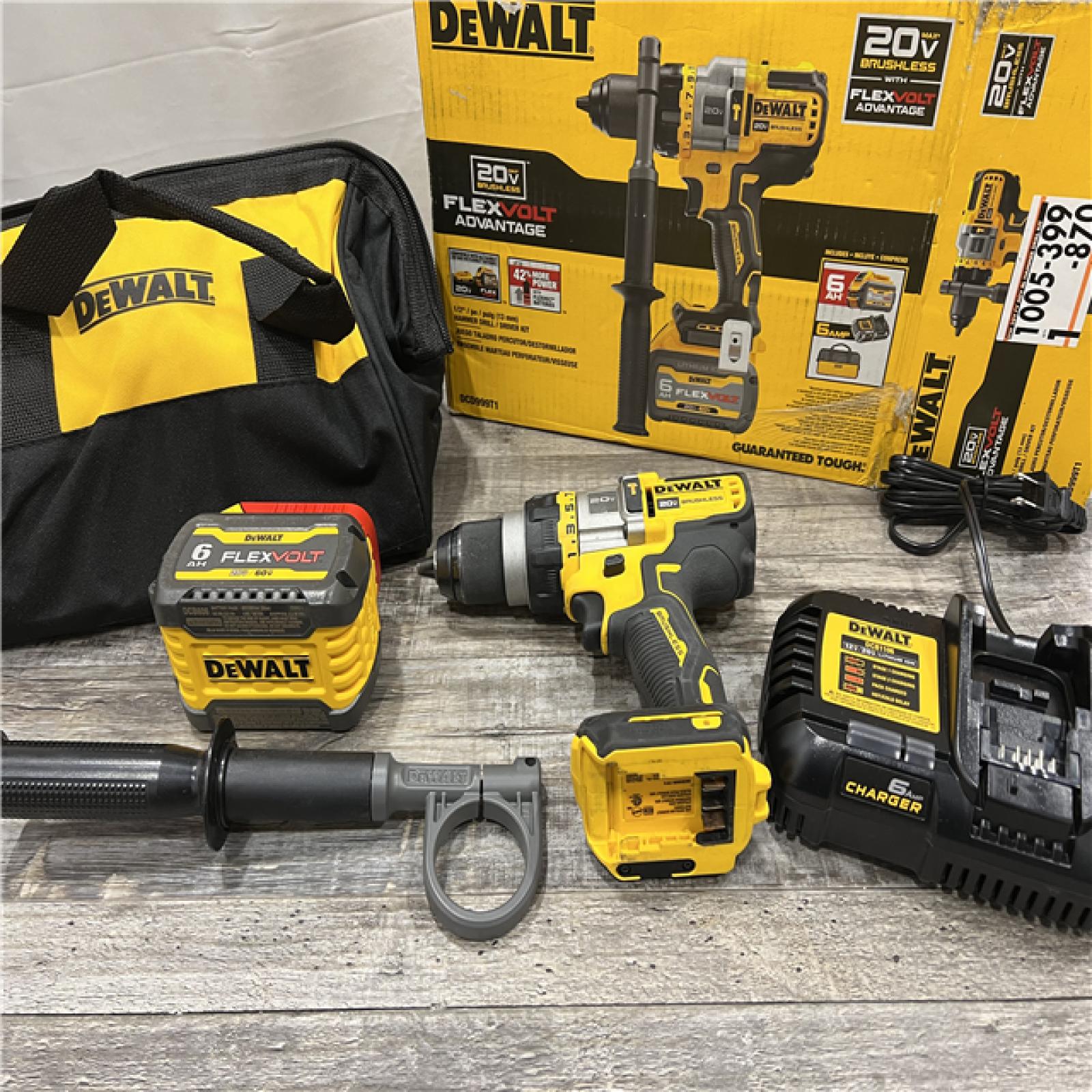 AS-IS Dewalt FLEXVOLT 20 Volt 1/2 in. Brushless Cordless Hammer Drill/Driver Kit (Battery & Charger)