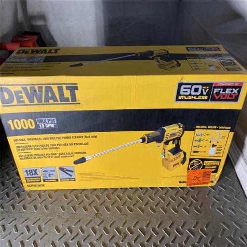 Houston location AS-IS DEWALT FLEXVOLT 60V MAX 1000 PSI 1.0 GPM Cold Water Cordless Battery Power Cleaner (Tool Only)