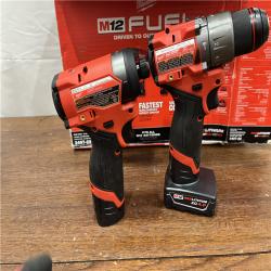 AS-IS Milwaukee 3497-22 12V Brushless Hammer Drill and Impact Driver Combo Kit