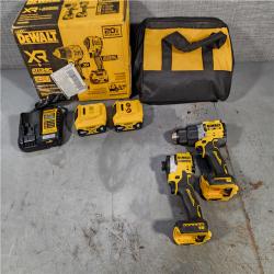 HOUSTON LOCATION - AS-IS DEWALT 20V MAX XR Hammer Drill and ATOMIC Impact Driver 2 Tool Cordless Combo Kit with (2) 4.0Ah Batteries, Charger, and Bag