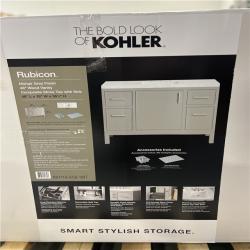 DALLAS LOCATION - KOHLER Rubicon 48 in. W x 22 in. D x 35 in. H Single Sink Freestanding Bath Vanity in Mohair Grey with Stone Top