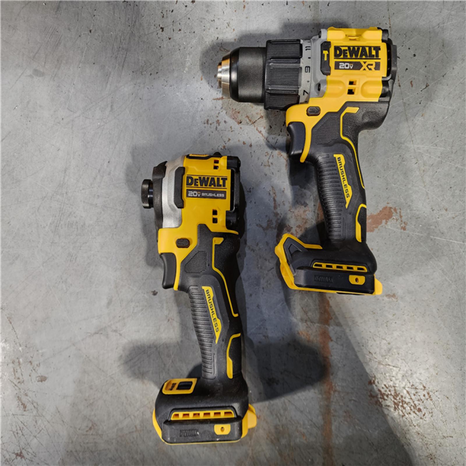 HOUSTON LOCATION - AS-IS DEWALT 20V MAX XR Hammer Drill and ATOMIC Impact Driver 2 Tool Cordless Combo Kit with (2) 4.0Ah Batteries, Charger, and Bag