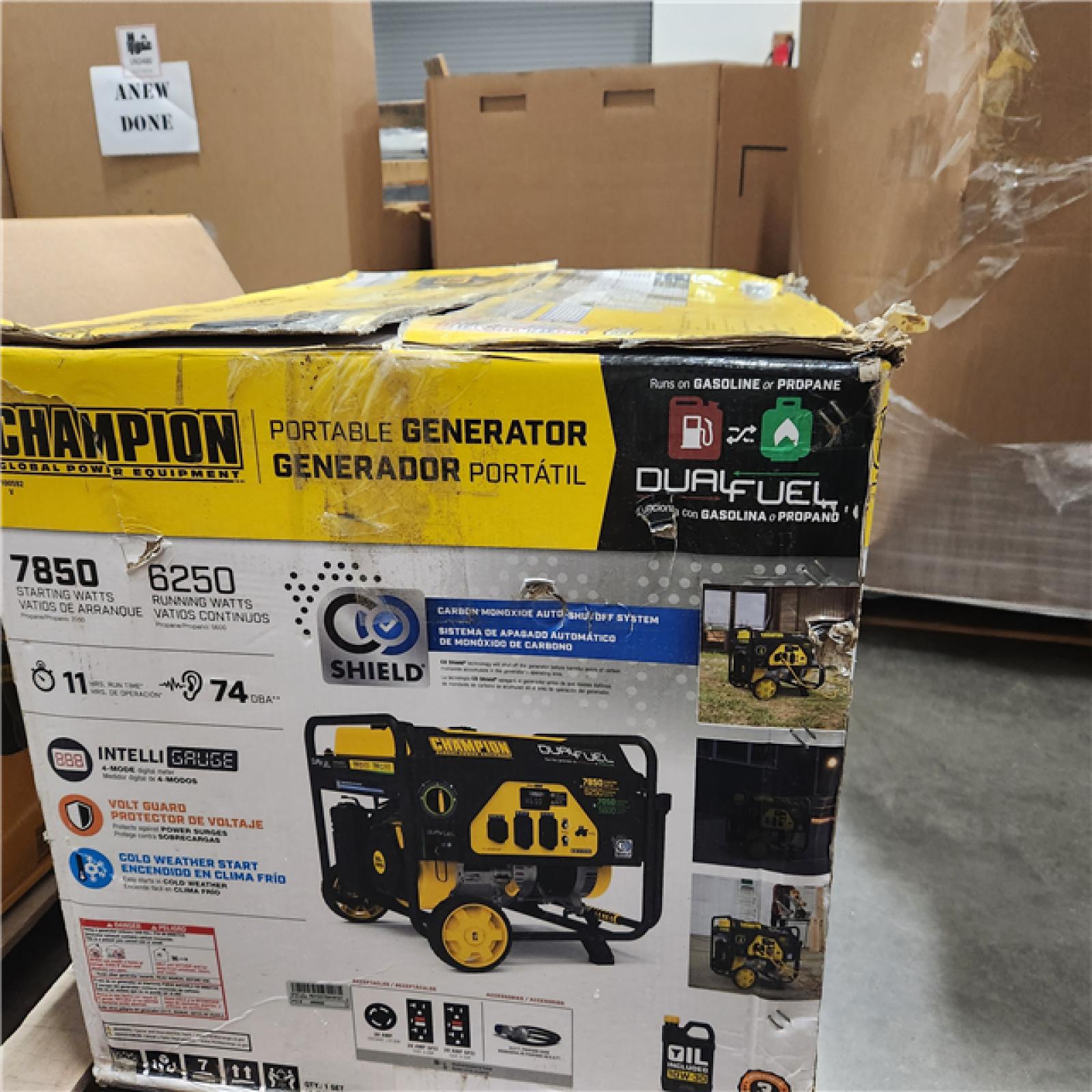 Dallas Location - As-Is Champion Power Equipment 100592 6250-Watt Gas Fuel Portable Generator