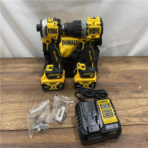 AS IS DEWALT 20V MAX XR Hammer Drill and ATOMIC Impact Driver 2 Tool Cordless Combo Kit with (2) 4.0Ah Batteries, Charger, and Bag