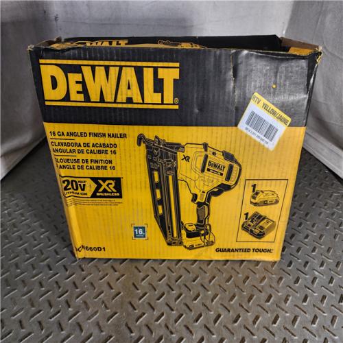 HOUSTON LOCATION - AS-IS DeWalt DCN660D1 20V 16 Gauge Cordless Angled Finish Nailer Kit W/ 2Ah Battery