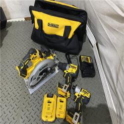 Houston location AS-IS DEWALT 20V MAX Lithium-Ion Cordless 3-Tool Combo Kit with 5.0Ah Battery 1.7AH Battery and Charger