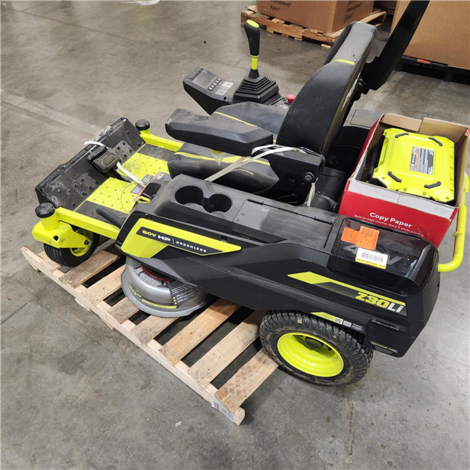 Dallas Location - As-Is RYOBI 80V HP Brushless 30 in. Battery  Turn Riding Mower with (2) 80V 10 Ah Batteries