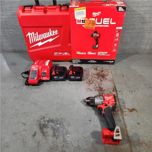 HOUSTON LOCATION - AS-IS (APPEARS LIKE NEW) Milwaukee 2904-22 Hammer Drill Driver Kit with Batteries  Charger & Tool Case  Red