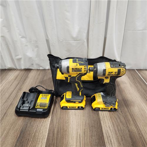 AS IS DEWALT ATOMIC 20-Volt MAX Lithium-Ion Cordless Combo Kit (2-Tool) with (2) 2.0Ah Batteries, Charger and Bag