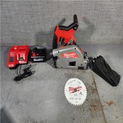 HOUSTON LOCATION - AS-IS (APPEARS LIKE NEW) Milwaukee 2831-21 M18 FUEL 18-Volt Lithium-Ion Brushless Cordless 6-1/2 in. Plunge Track Saw PACKOUT Kit with One 6.0 Ah Battery