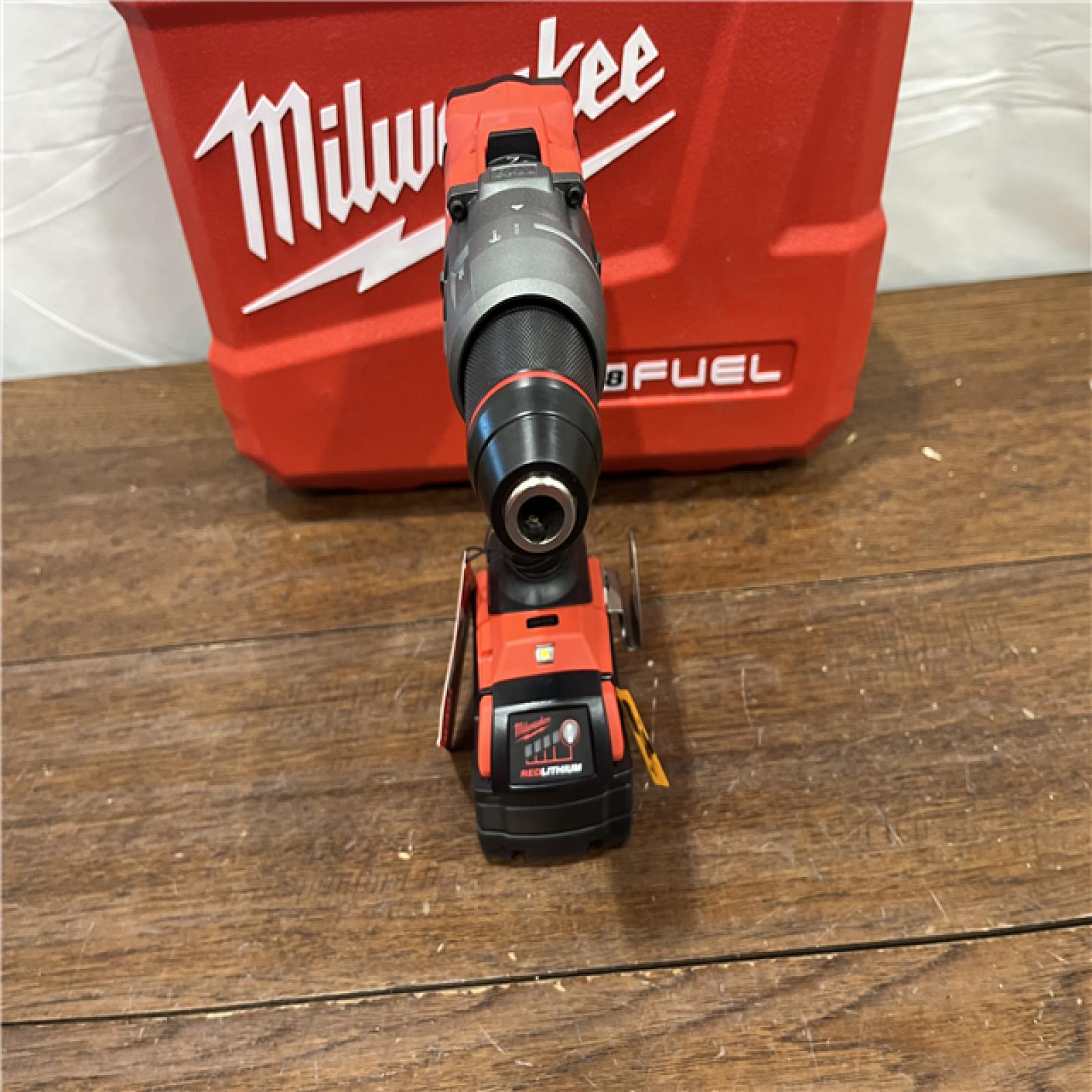 AS-ISMilwaukee 2904-22 Hammer Drill Driver Kit with Batteries  Charger & Tool Case  Red