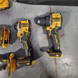 HOUSTON LOCATION - AS-IS (APPEARS LIKE NEW) DeWalt 20V MAX ATOMIC Cordless Brushless 4 Tool Combo Kit