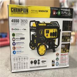 DALLAS LOCATION - Champion Power Equipment 4550/3650-Watt Electric Start Gas and Propane Dual Fuel Powered RV Ready Portable Generator