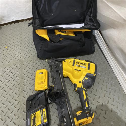 Houston location AS-IS DeWalt DCN660D1 20V 15 Gauge Cordless Angled Finish Nailer Kit W/ 2Ah Battery