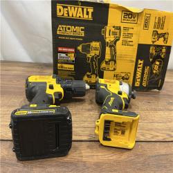 AS IS DEWALT ATOMIC 20-Volt MAX Lithium-Ion Cordless Combo Kit (2-Tool) with (2) 2.0Ah Batteries, Charger and Bag