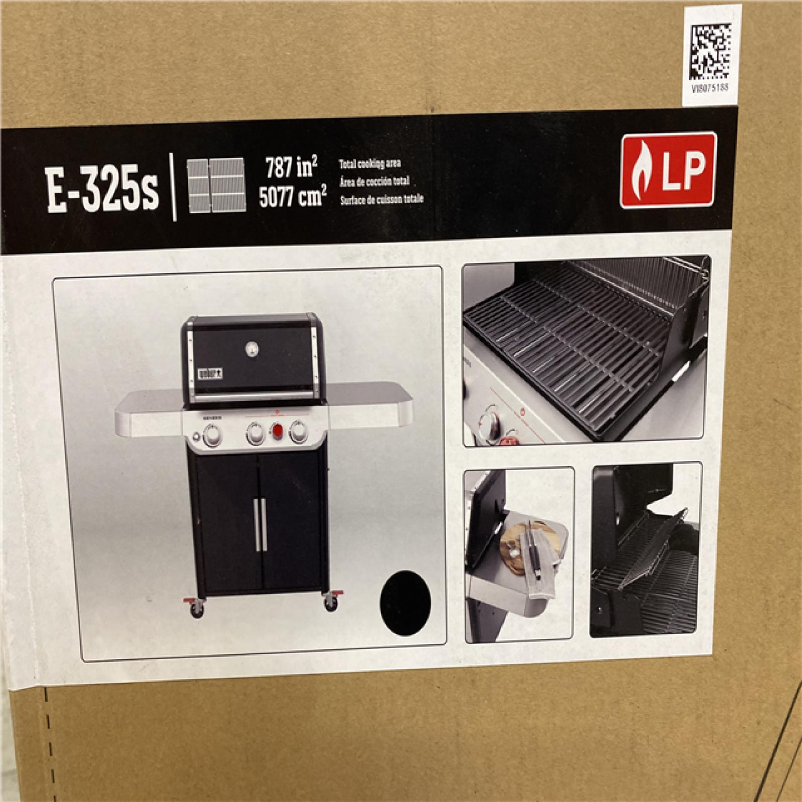 DALLAS LOCATION - Weber Genesis E-325s 3-Burner Liquid Propane Gas Grill in Black with Built-In Thermometer