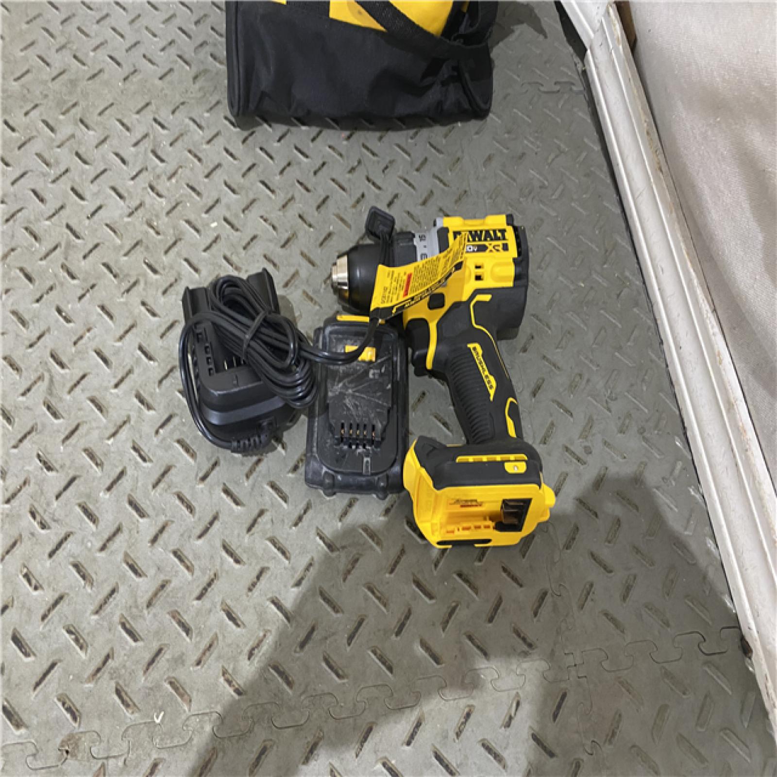 Houston location AS-IS DEWALT 20V MAX XR Lithium-Ion Cordless Compact 1/2 in. Drill/Driver Kit, 20V MAX 5.0Ah Battery, and Charger