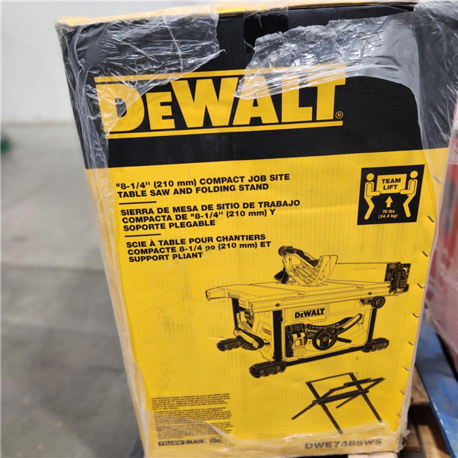 Dallas Location -  NEW- DEWALT 15 Amp Corded 8-1/4 in. Compact Jobsite Tablesaw with Compact Table Saw Stand