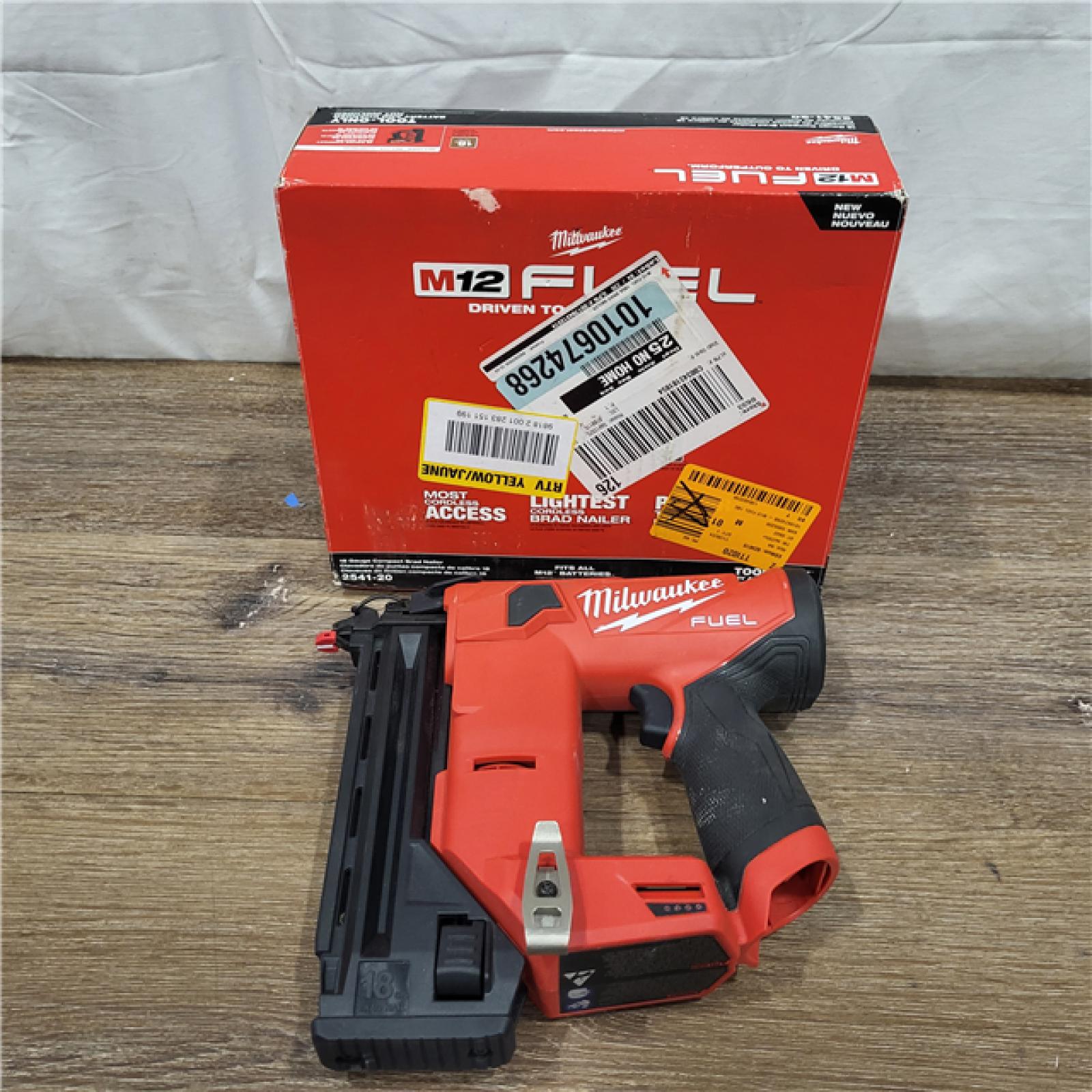 AS-IS M12 FUEL 12-Volt Lithium-Ion Brushless Cordless 18-Guage Compact Brad Nailer (Tool Only)