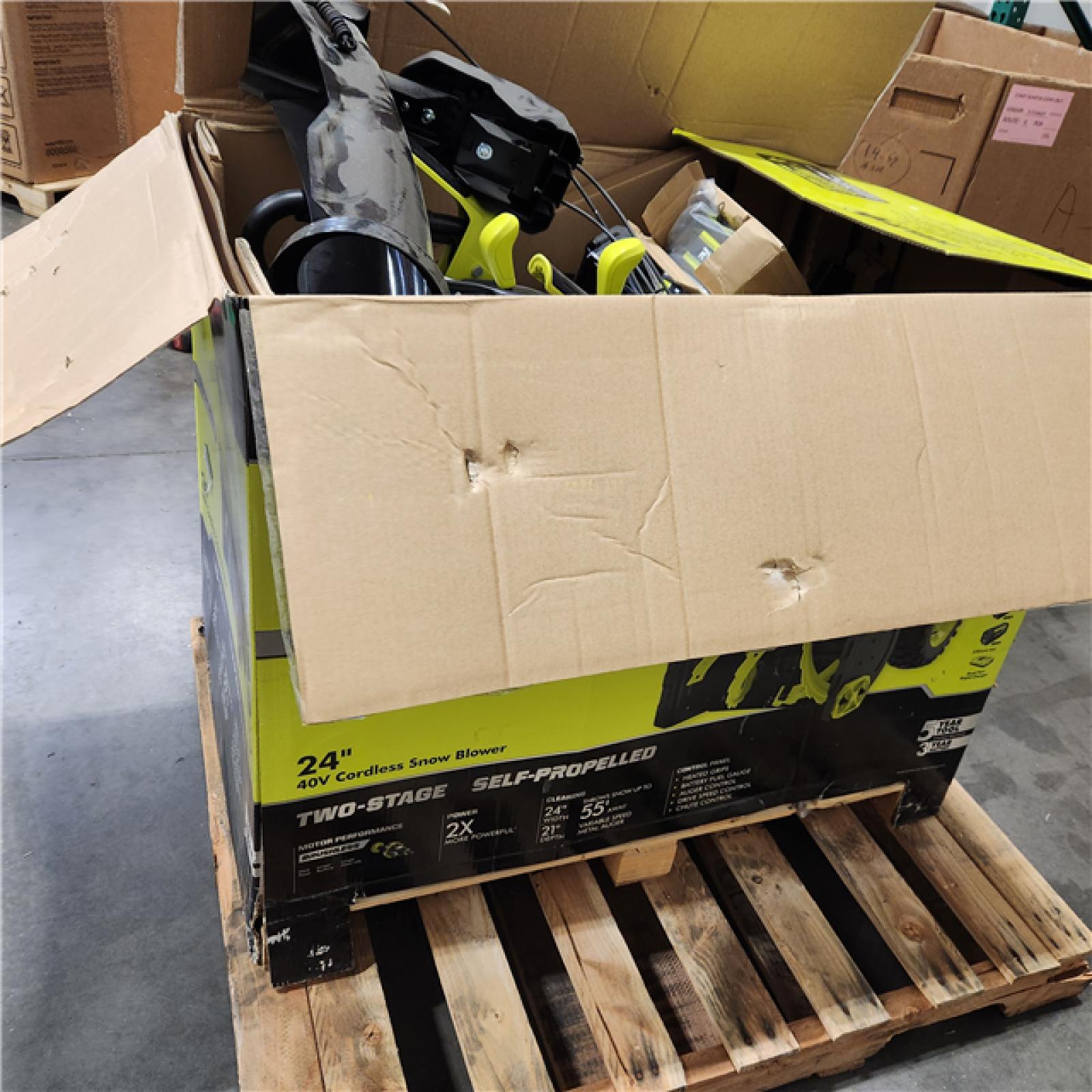 Dallas Location - As-Is RYOBI 40V HP Brushless 24 Snow Blower - (4) 6 Ah Batteries & Charger