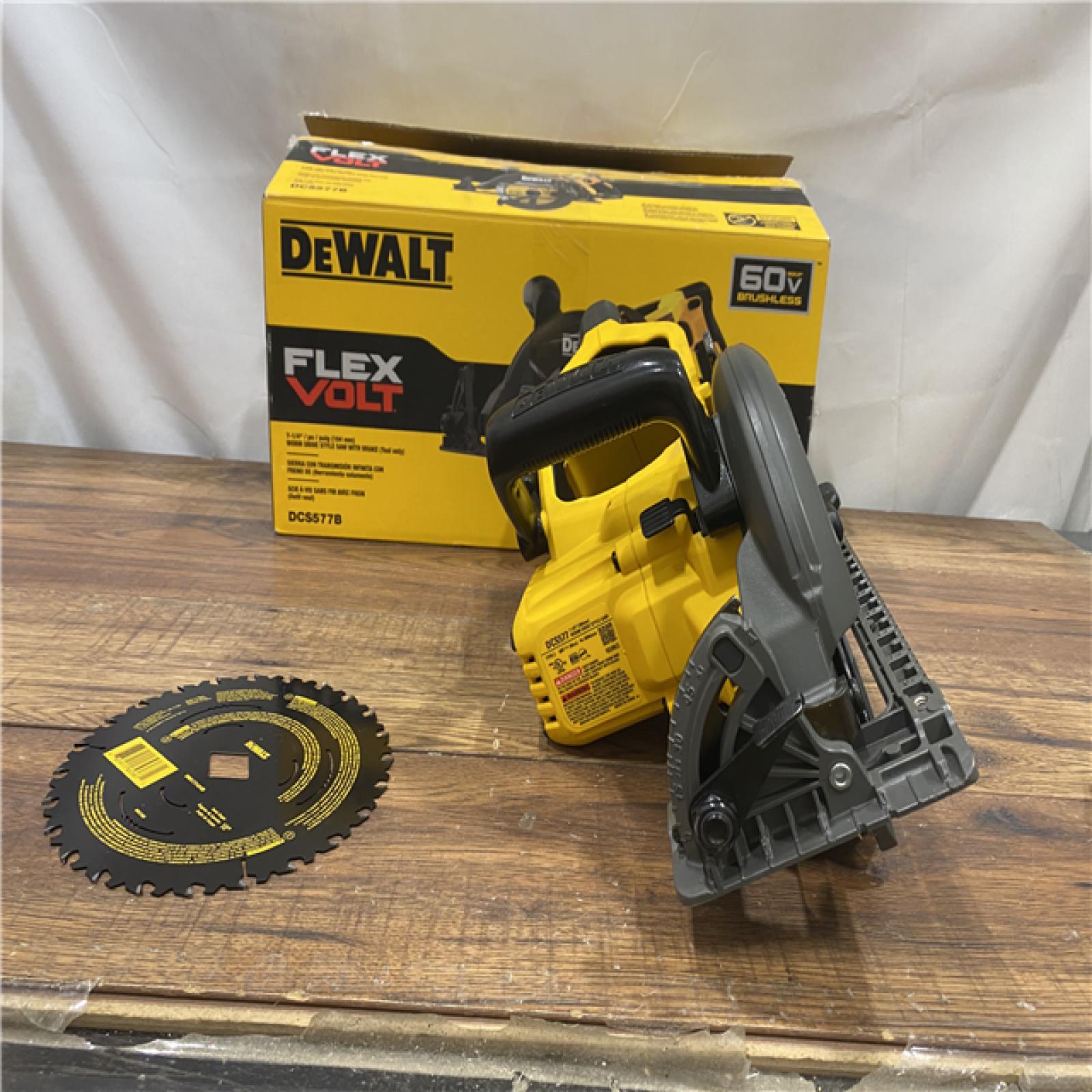 AS IS DEWALT FLEXVOLT 60V MAX Cordless Brushless 7-1/4 in. Wormdrive Style Circular Saw (Tool Only)