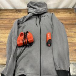 AS IS Milwaukee M12 12-Volt Cordless Gray Heated Jacket Hoodie Kit (X-Large)