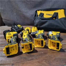 California As-Is Dewalt Brushless 4-Tool Combo Kit (Battery,Charger, and Tool Bag Included)