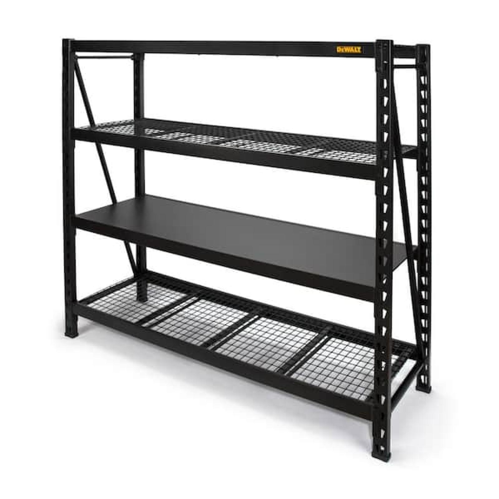 Phoenix Location DEWALT Black 4-Tier Steel Garage Storage Shelving Unit (77 in. W x 72 in. H x 24 in. D)