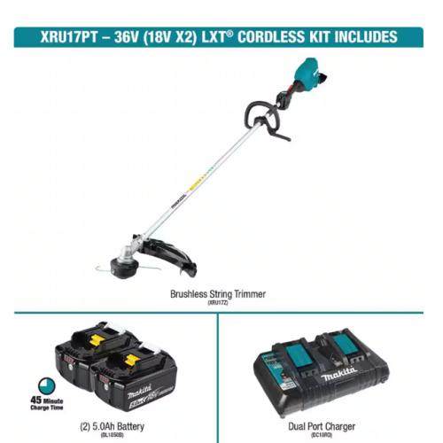 DALLAS LOCATION - Makita LXT 18V X2 (36V) Lithium-Ion Brushless Cordless String Trimmer Kit (5.0 Ah)