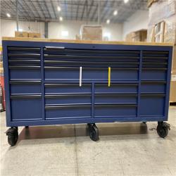 DALLAS LOCATION - Husky Tool Storage Heavy Duty 84 in. W x 24 in. D Matte Blue Mobile Workbench Cabinet