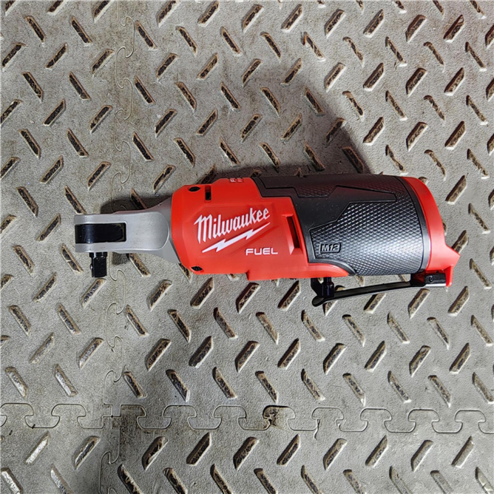 HOUSTON LOCATION - AS-IS (APPEARS LIKE NEW) Milwaukee 3453-22HSR M12 FUEL 12V Lithium-Ion Cordless 3/8 in. Ratchet and 1/4 in. Impact Driver Kit