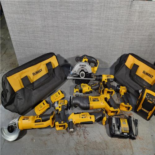 HOUSTON LOCATION - AS-IS DEWALT 9 TOOL COMBO KIT W/ (2) BATTERY & CHARGER