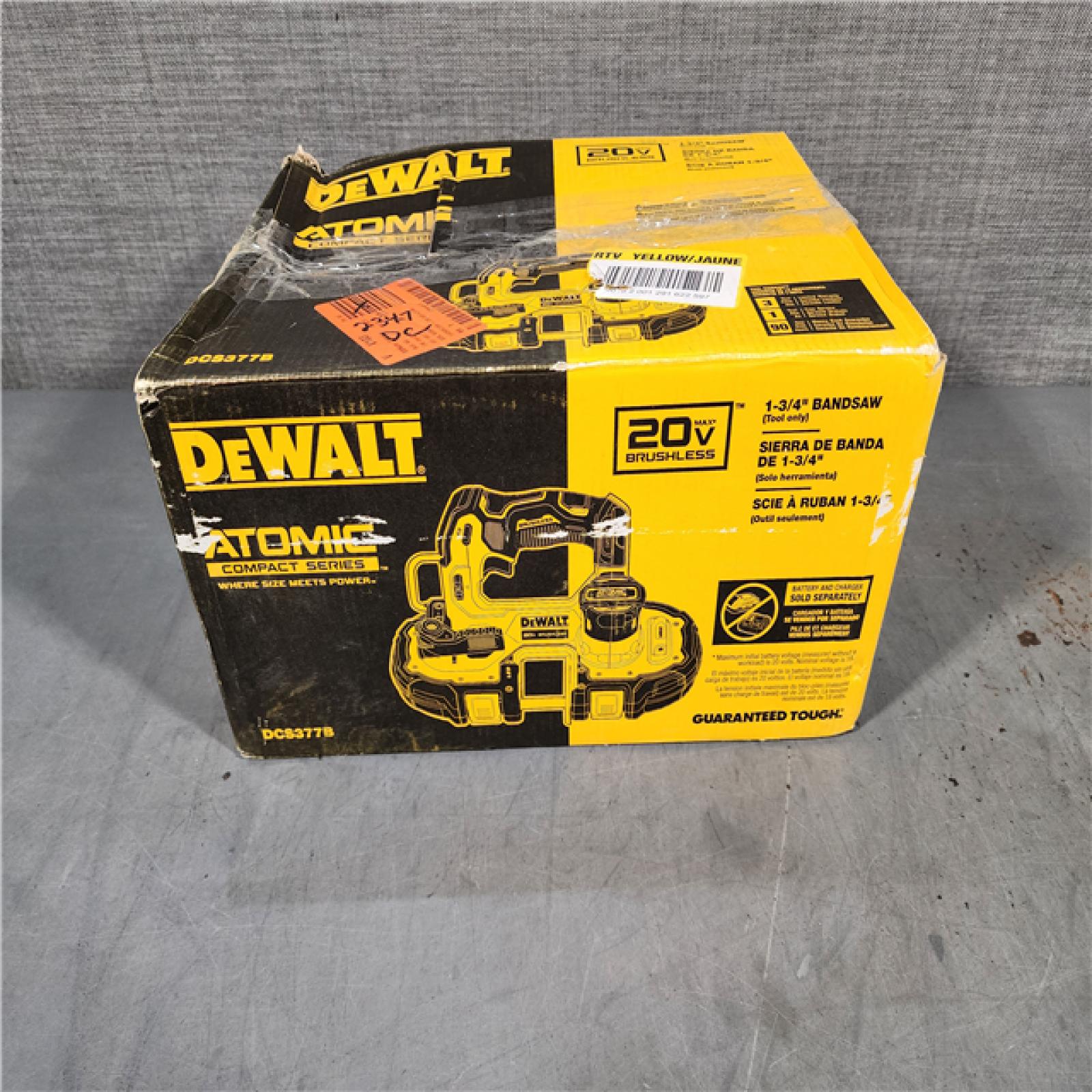 HOUSTON LOCATION - AS-IS Dewalt DCS377B 20V MAX ATOMIC Brushless Cordless 1-3/4  Compact Bandsaw (TOOL ONLY)