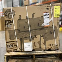 DALLAS LOCATION - Char-Griller Texas Trio 4-Burner Dual Fuel Grill with Smoker in Black