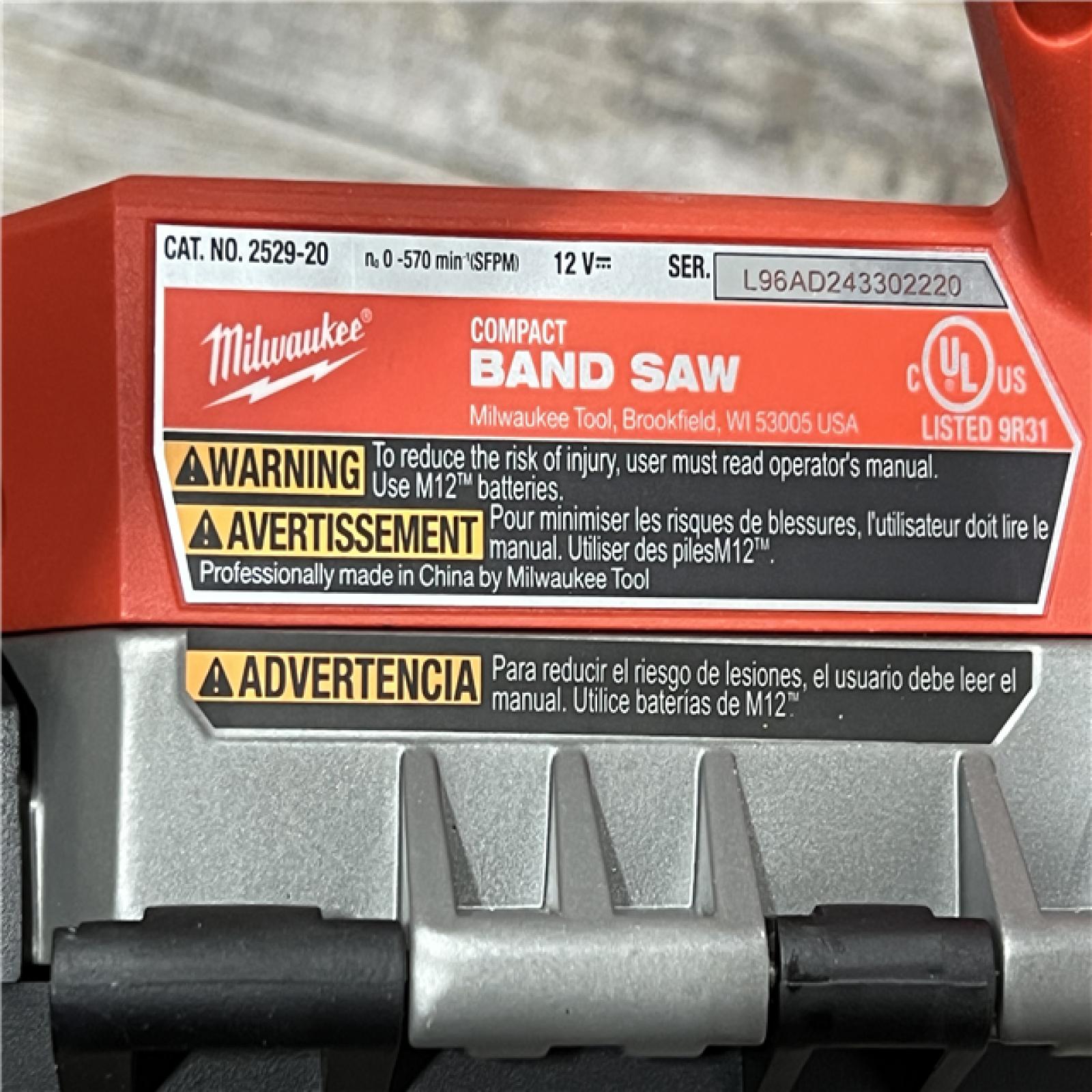 AS-IS Milwaukee 2529-20 M12 FUEL 12V Compact Band Saw Bare Tool