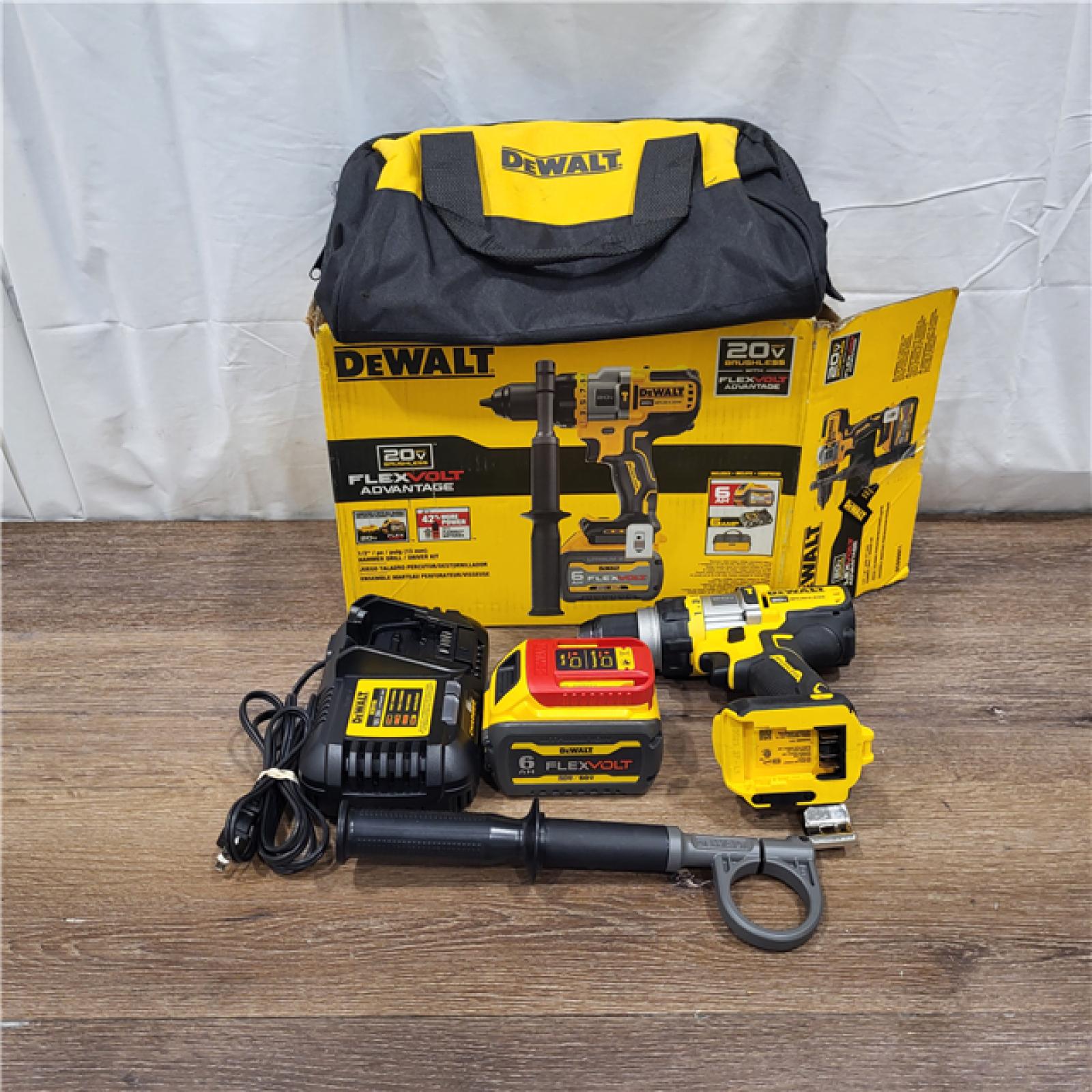 AS-IS Dewalt FLEXVOLT 20 Volt 1/2 in. Brushless Cordless Hammer Drill/Driver Kit (Battery & Charger)