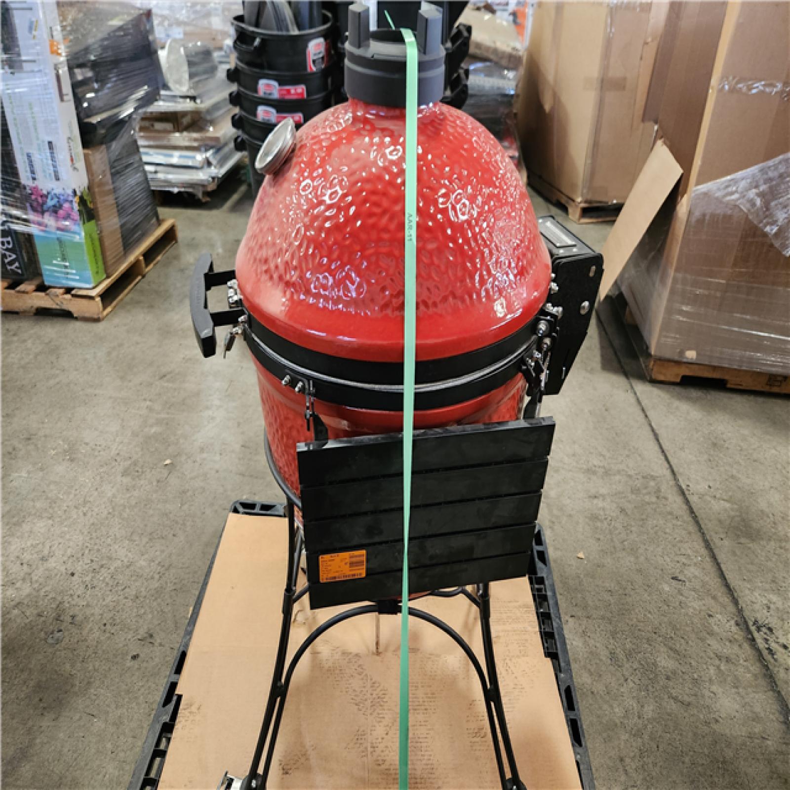 Phoenix Location Kamado Joe Big Joe II 24 in. Charcoal Grill in Red with Cart, Side Shelves, Grate Gripper, and Ash Tool