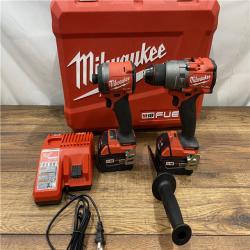 AS IS Milwaukee M18 FUEL 18V Lithium-Ion Brushless Cordless Hammer Drill and Impact Driver Combo Kit (2-Tool) with 2 Batteries