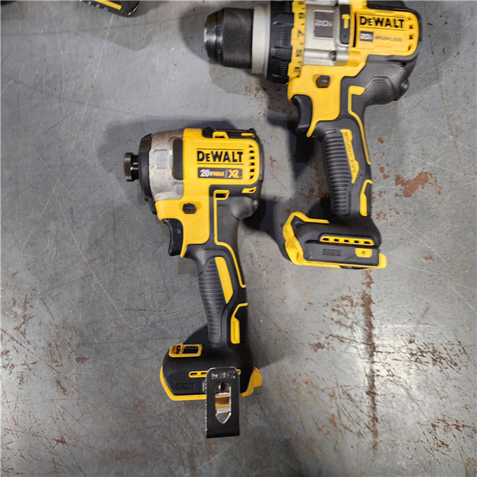 HOUSTON LOCATION - AS-IS DEWALT 20V MAX Cordless Brushless Hammer Drill/Driver 2 Tool Combo Kit with FLEXVOLT ADVANTAGE