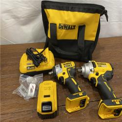 AS-ISDEWALT 20V MAX XR Brushless Cordless 2-Tool Impact Wrench Kit