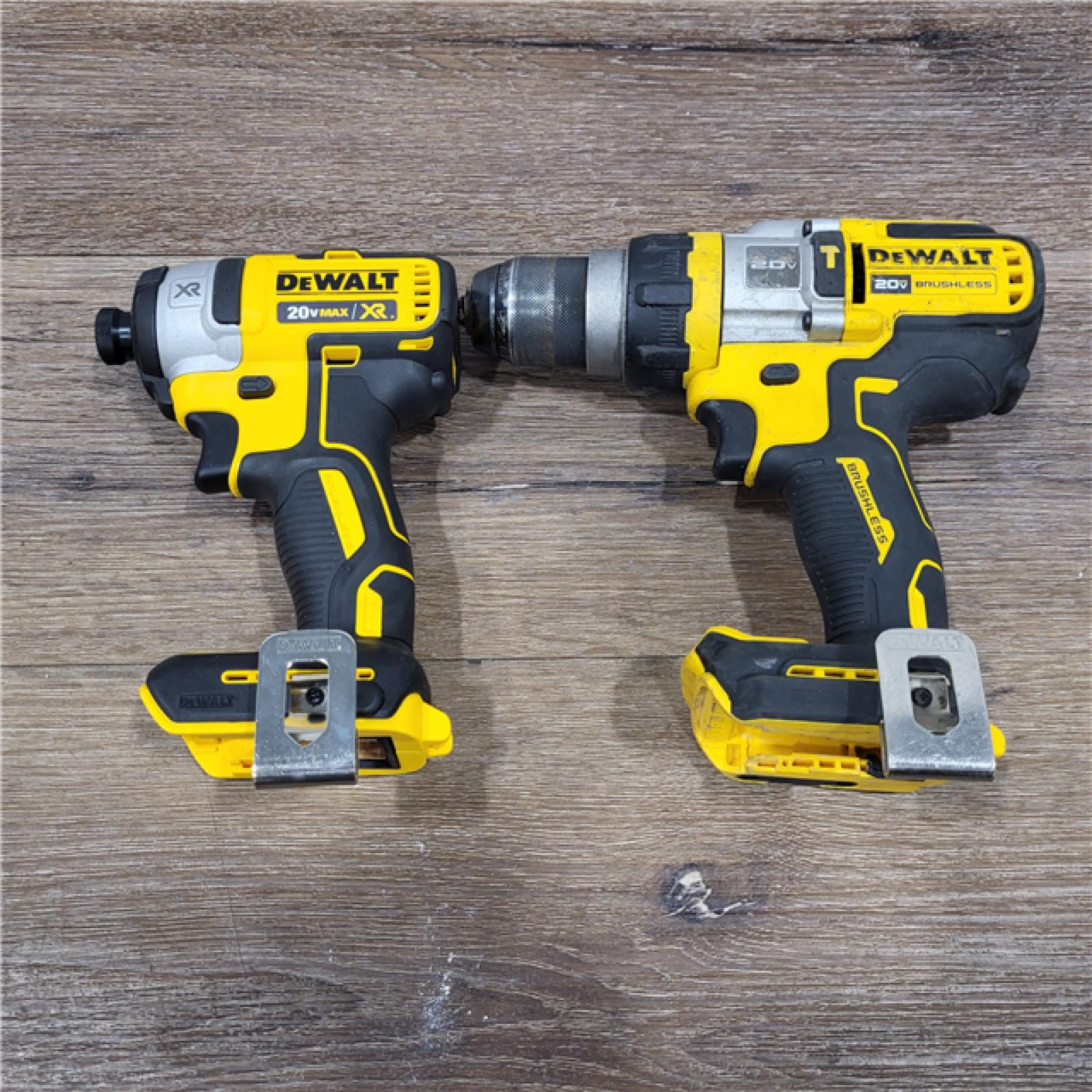 AS-IS 20V MAX Cordless Brushless Hammer Drill/Driver 2 Tool Combo Kit with FLEXVOLT ADVANTAGE