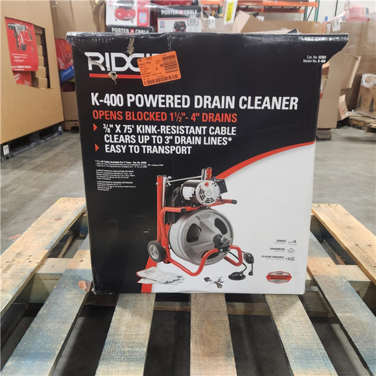 DALLAS LOCATION - AS-IS RIDGID K-400 Drain Cleaning Snake Auger 120-Volt Drum Machine