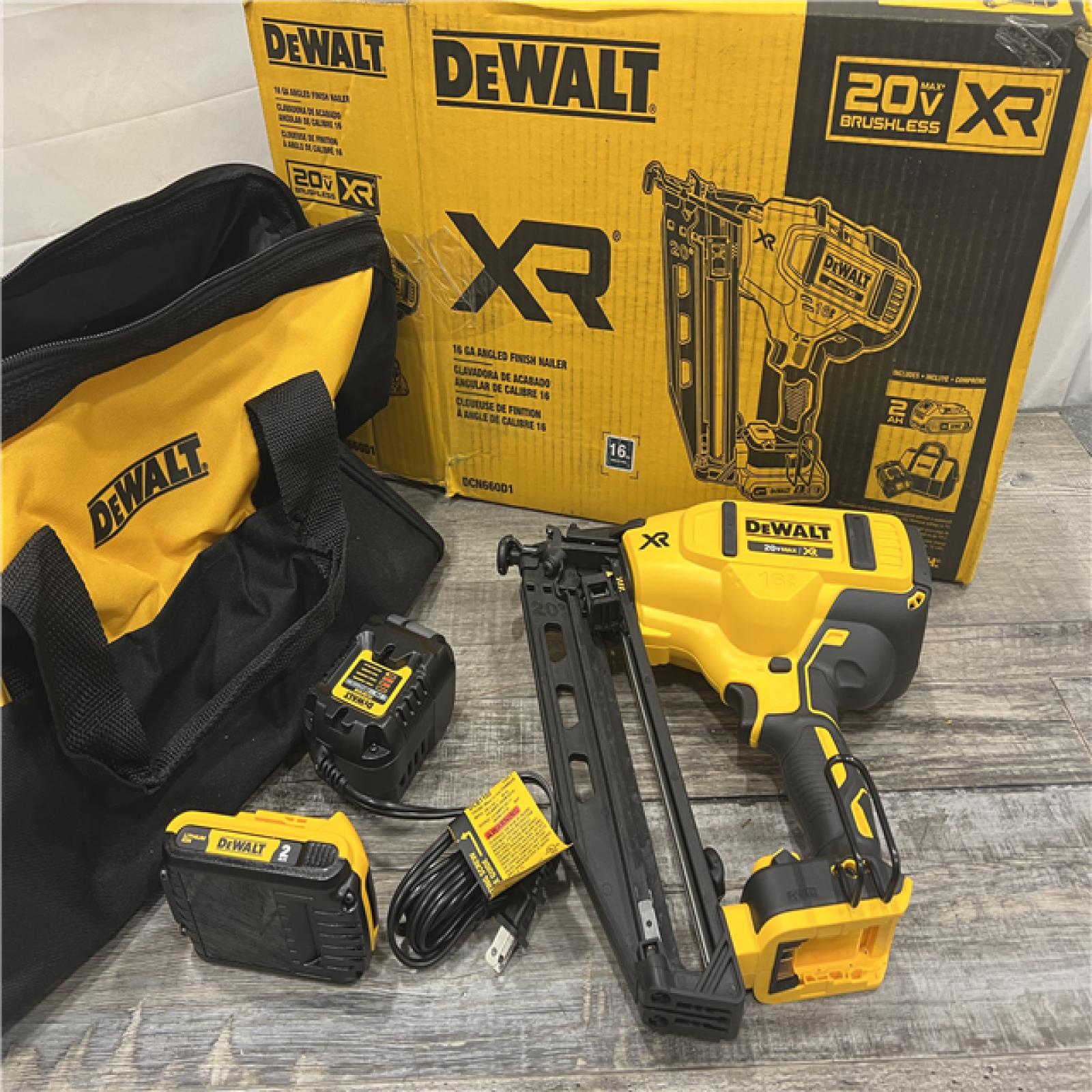 AS-IS DeWalt DCN660D1 20V 16 Gauge Cordless Angled Finish Nailer Kit W/ 2Ah Battery