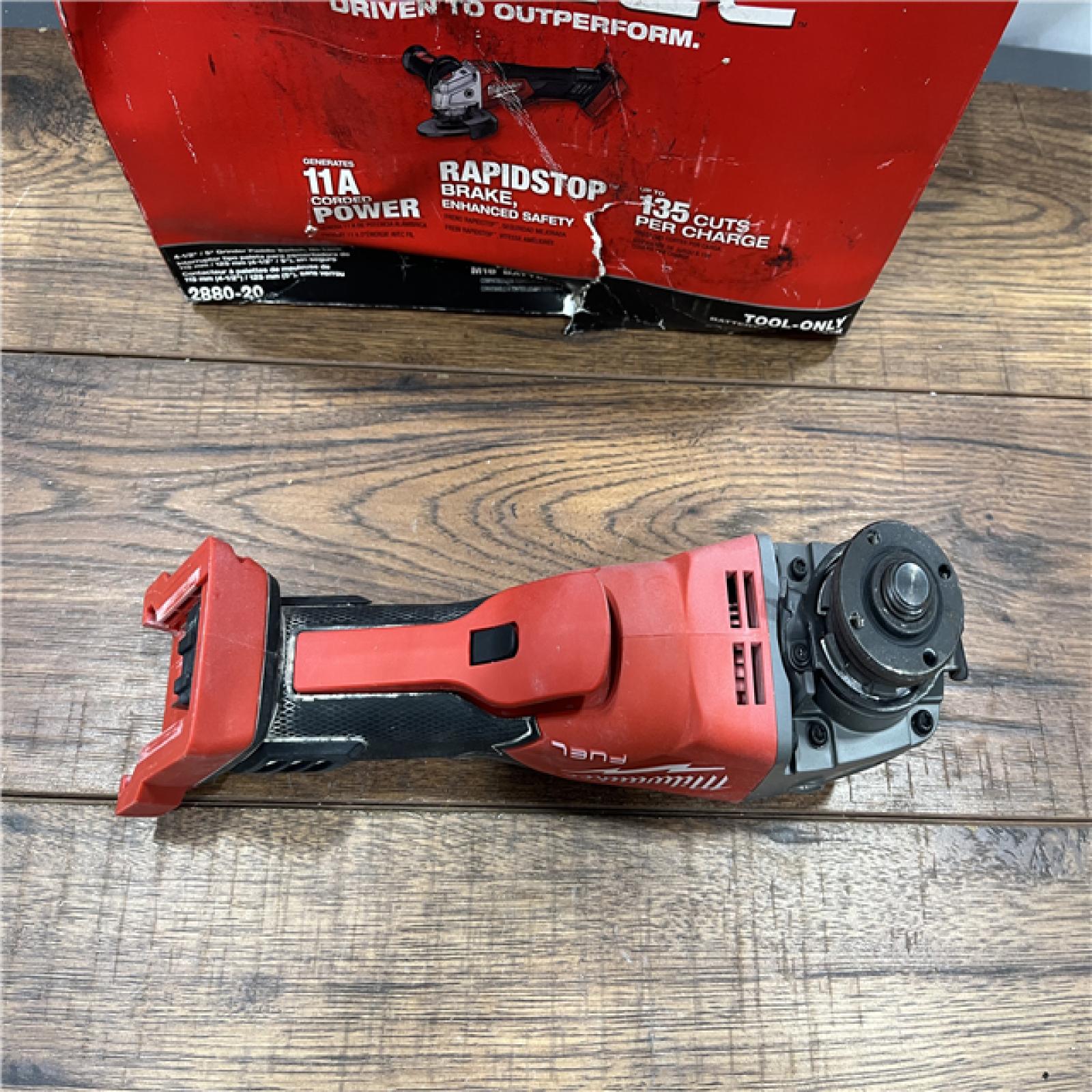 AS-IS Milwaukee 2880-20 M18 FUEL 18-Volt Lithium-Ion Brushless Cordless 4-1/2 in./5 in. Grinder W/Paddle Switch (Tool-Only)