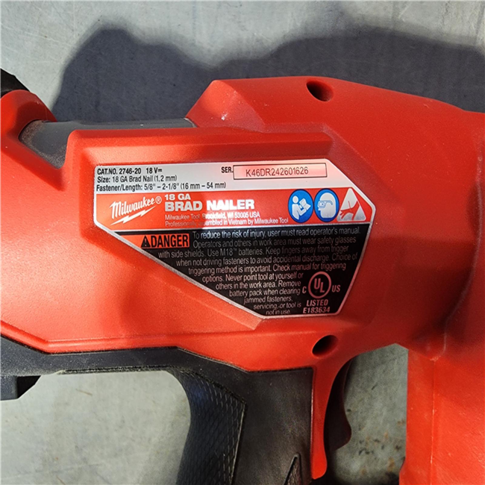 HOUSTON LOCATION - AS-IS Milwaukee M18 Fuel 18V Brushless 18-Gauge Brad Nailer 2746-20 (Bare Tool)