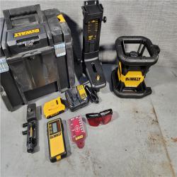 HOUSTON LOCATION - AS-IS (APPEARS LIKE NEW) DEWALT 20V MAX Lithium-Ion 200 Ft. Red Self Leveling Rotary Laser Level with Detector, 2.0Ah Battery, Charger, and TSTAK Case