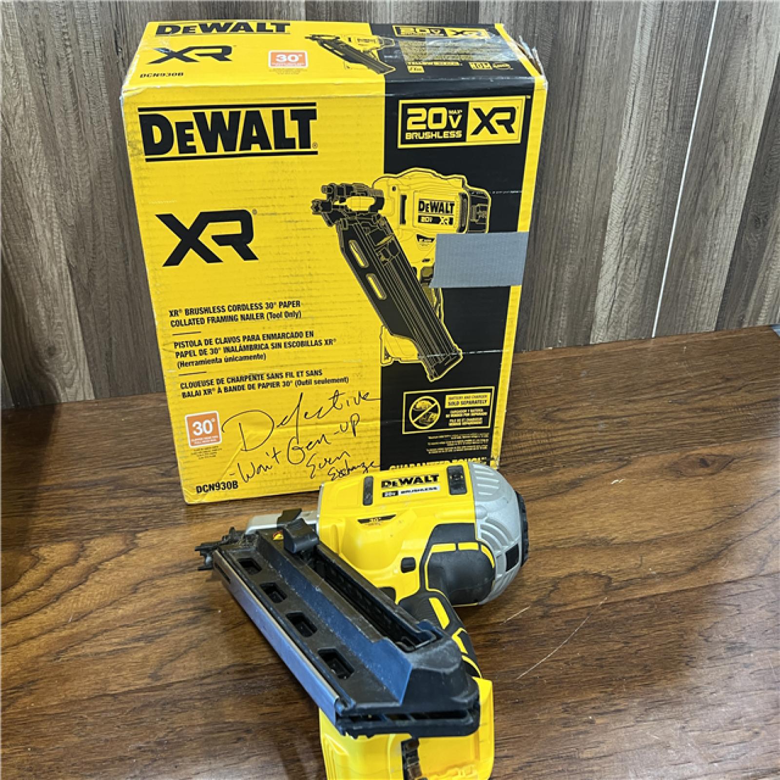 AS-IS DEWALT 20-Volt 30Â° Cordless Framing Nailer (Tool-Only)