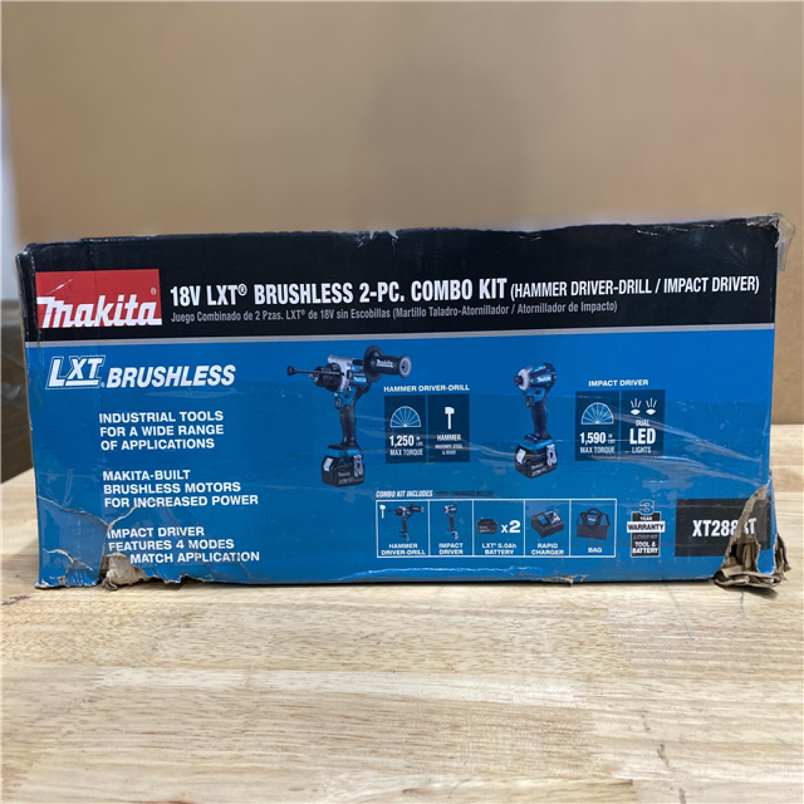 NEW! - Makita 18V LXT Lithium-Ion Brushless Cordless Combo Kit 5.0 Ah (2-Piece)