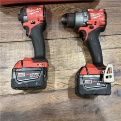 AS-IS Milwaukee M18 FUEL 18V Lithium-Ion Brushless Cordless Hammer Drill and Impact Driver Combo Kit (2-Tool) with 2 Batteries