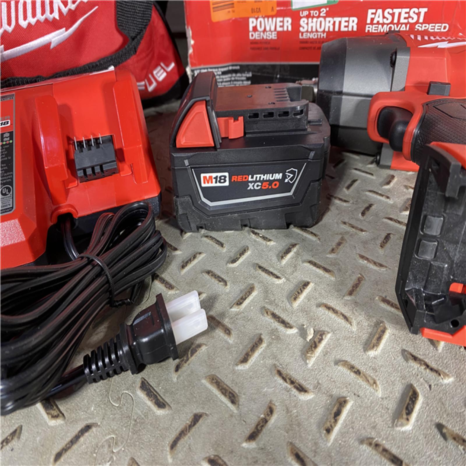 HOUSTON LOCATION -  AS-IS Milwaukee 2967-21B M18 FUEL 1/2 High Torque Impact Wrench W/ Friction Ring 5.0Ah Kit